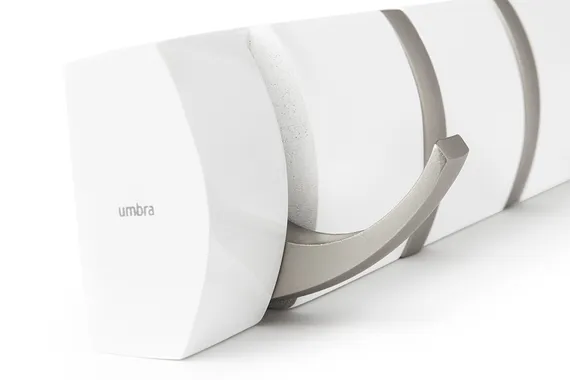 Вешалка настенная flip, 84,5 см, белая, 8 крючков