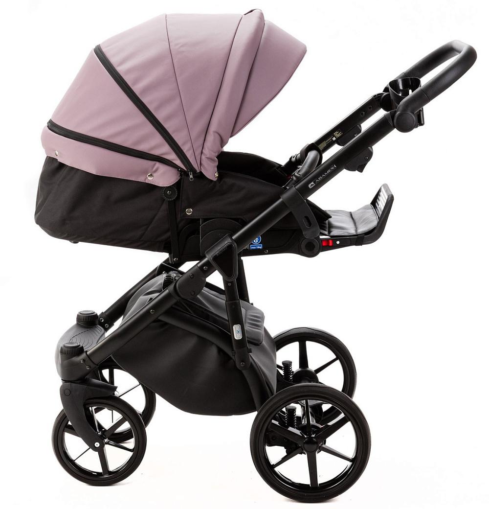 Детская коляска Adamex Nola Deluxe 3 в 1 N-SD106 (СИРЕНЬ КОЖА + ЧЕРН.КОЖА)
