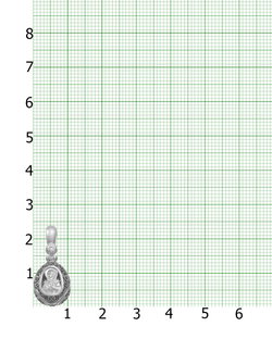 Ладанка из серебра/Чернение/С подвижным ухом/Со вставкой из прозрачного фианита/Семистрельная