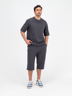 Костюм хлопковый с шортами. Графит