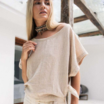 Оверсайз бохо топ Chintamani (бежевый)