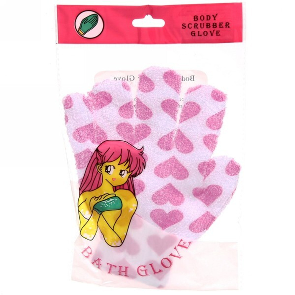 Мочалка-перчатка мягкая «Наслаждение - Сердце», мягкая, цвет микс,16,5см (растягивается)