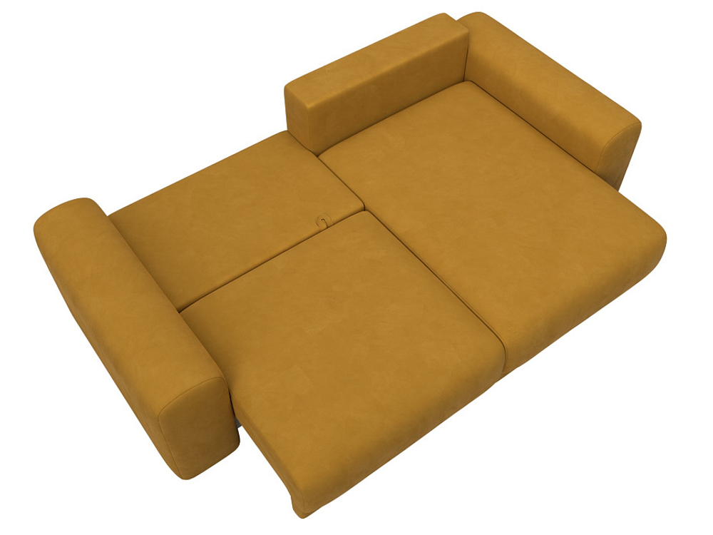 Диван угловой Лига-056 НПБ угол универсальный ВЕЛЮР BRUT 10 желтый