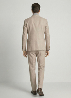 Мужской костюм двубортный (бежевый) А77