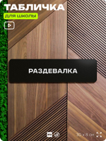 Табличка для школы Раздевалка, школьные таблички на дверь кабинета, 30х8 см, Айдентика Технолоджи