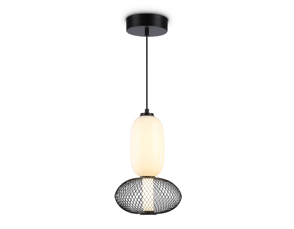 Светильник светодиодный подвесной LH11007 BK/FR черный/белый матовый 15W 3000K D220*350