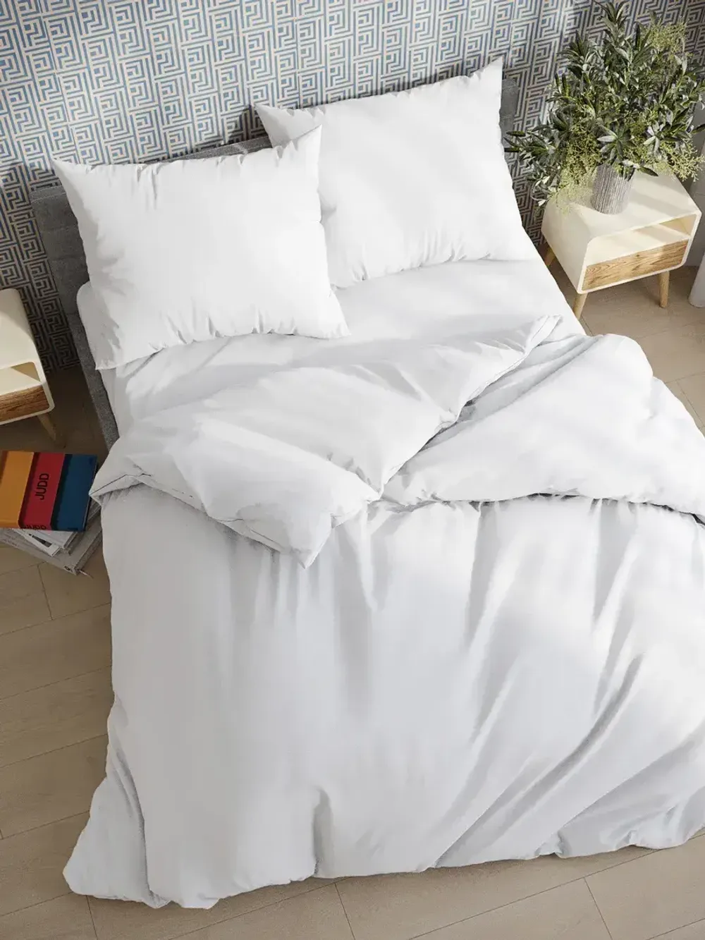 Наволочка комплект 2шт поплин Сказка "Беляночка" 45х45 см на молнии