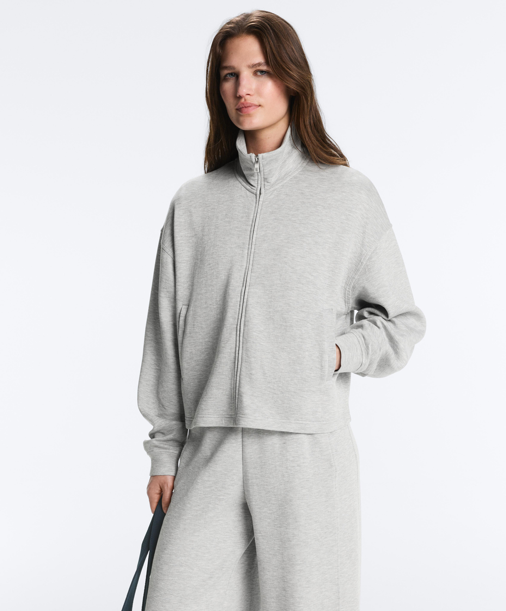 Oysho Куртка пике, серый меланж