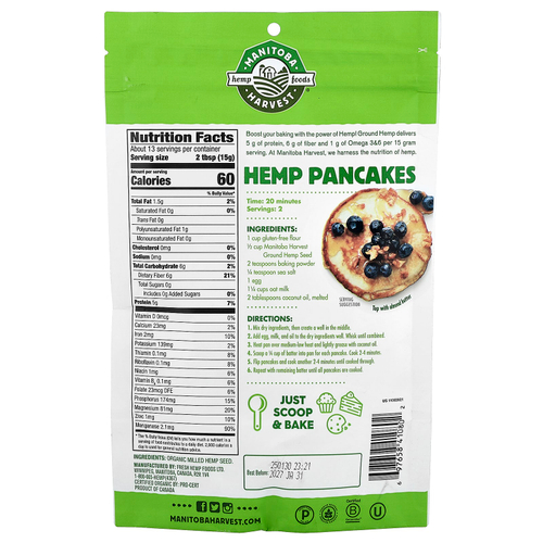 Manitoba Harvest, Органические молотые семена конопли, 198 г (7 унций)