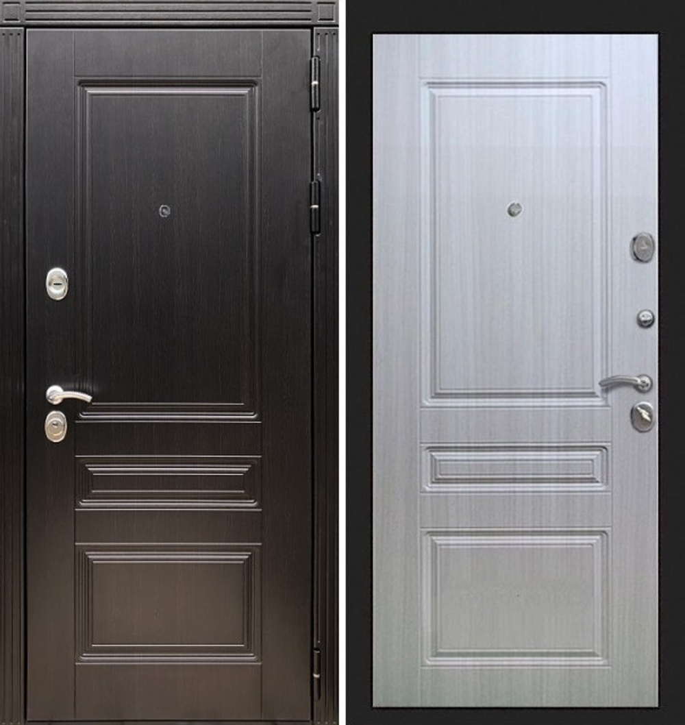 Входная металлическая дверь ReX (Рекс) 17 Венге Мегаполис / ФЛ-243 Сандал белый