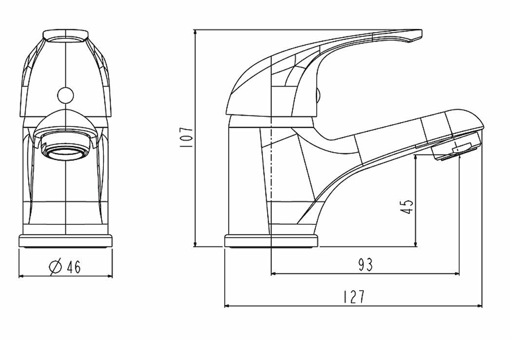 СМЕСИТЕЛЬ ДЛЯ РАКОВИНЫ ESKO БЕЗ ДОННОГО КЛАПАНА RG26