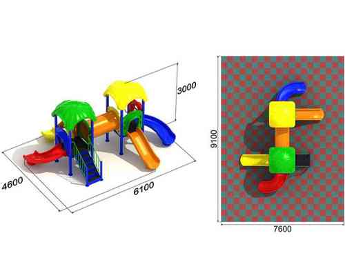 Детская игровая зона «Поле Забав» 6.1x4.6x3 м