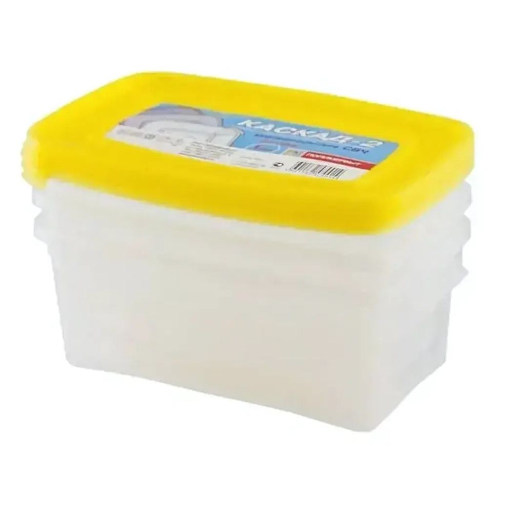 Комплект контейнеров СВЧ 1,0л 3шт, прямоугольные КАСКАД 2