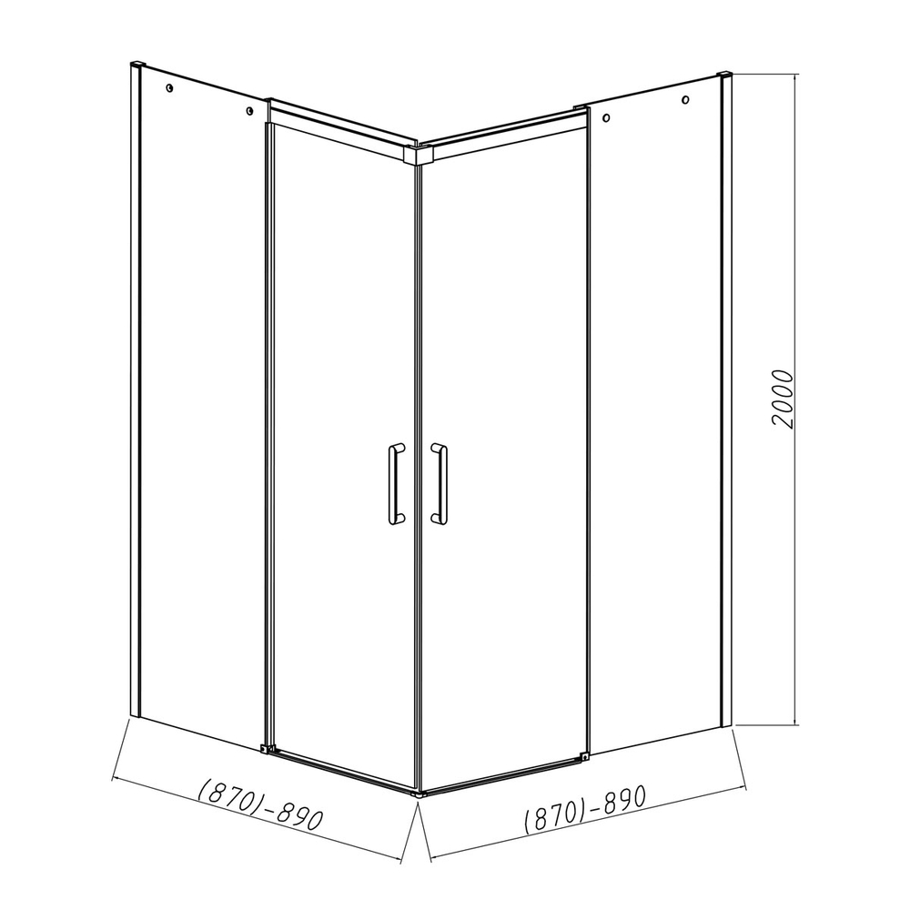Душевой уголок Дайс (Dice) Vincea VSS-4D900CL, 900*900, хром, стекло прозрачное