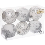 Набор шаров «Снежный тепет» 6 см (в наборе 6 шт), Белый