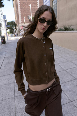 ZARА КОМБИНИРОВАННЫЙ КАРДИГАН, КОРИЧНЕВЫЙ