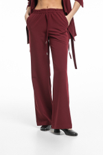 Костюм блуза на запах, лонгслив и брюки клеш