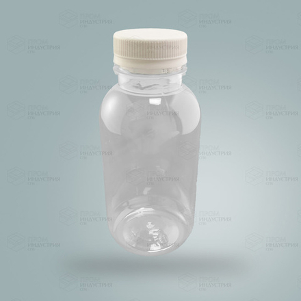 Бутылка ПЭТ 0,3 л круглая прозрачная широкое горло 38мм с крышкой