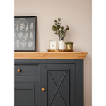 Комод «Форест» 4 двери 2 ящика серый 7012/бейц-масло