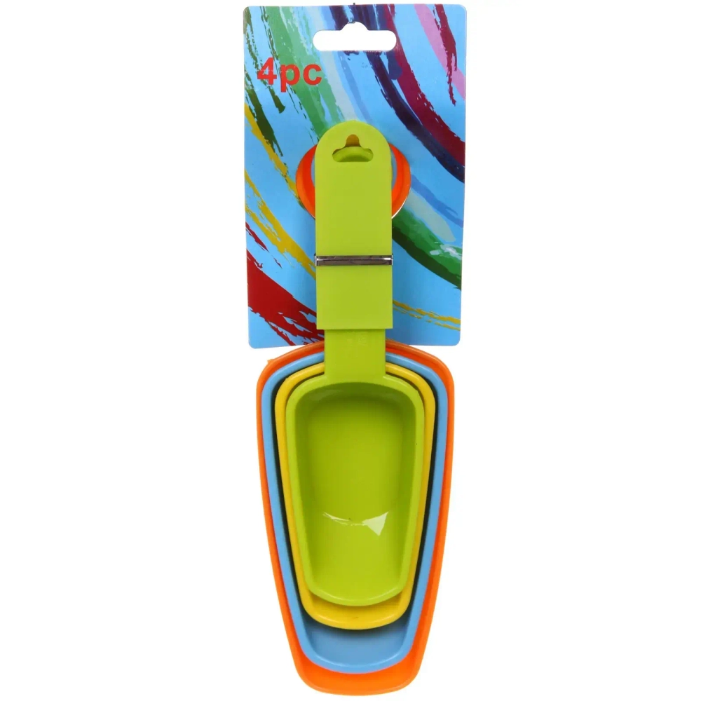 Совок для сыпучих продуктов в наборе 4шт(60мл,80мл,120мл,235мл),микс цветов