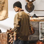 Рубашка мужская хлопковая с накладным карманом и воротом другого цвета из Lyocell Tencel