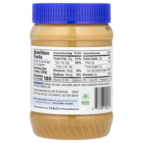 Peanut Butter & Co., White Chocolate Wonderful, арахисовое масло, смешанное со сладким белым шоколадом, 454 г