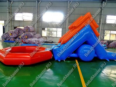 Надувная водная горка "Пляжная", 6.5*3*2.5 м, на поддуве