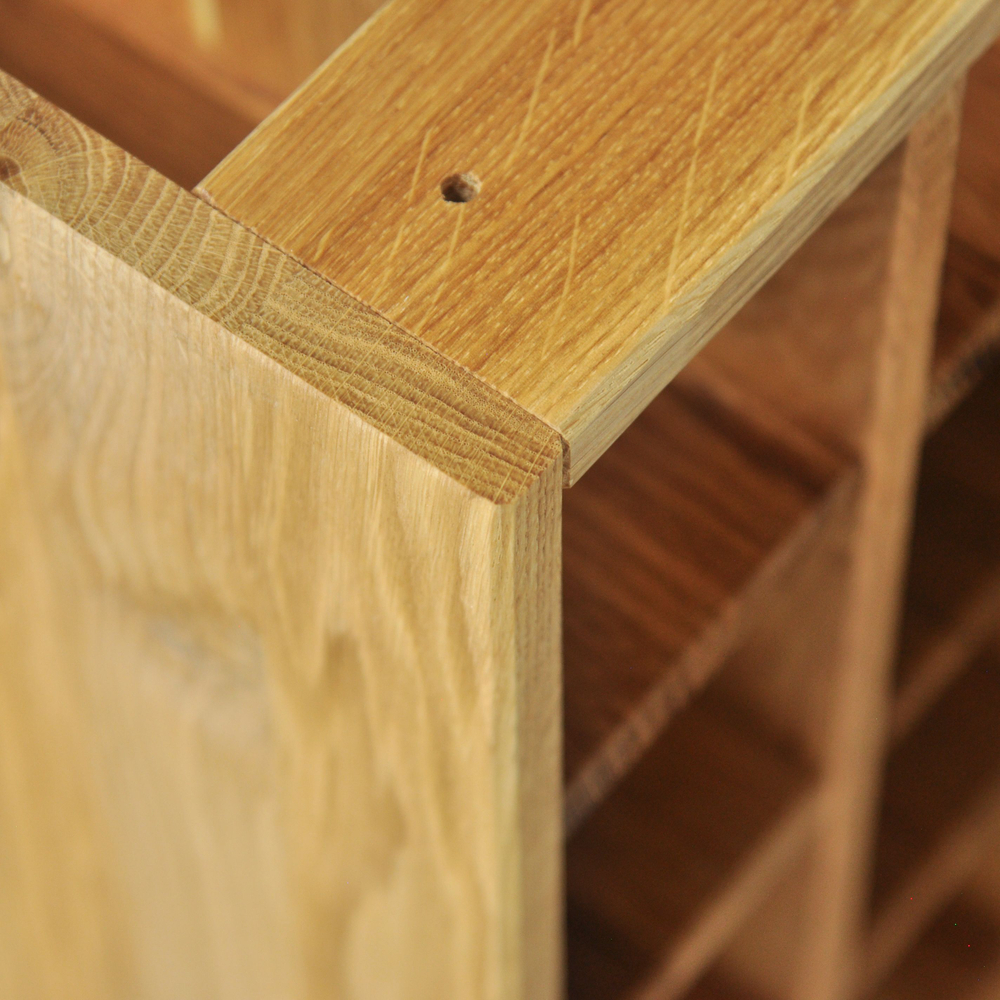 Кухонный напольный модуль для бутылок 20х31х83 Валенсия из массива дуба без столешницы, винный шкаф на ножках