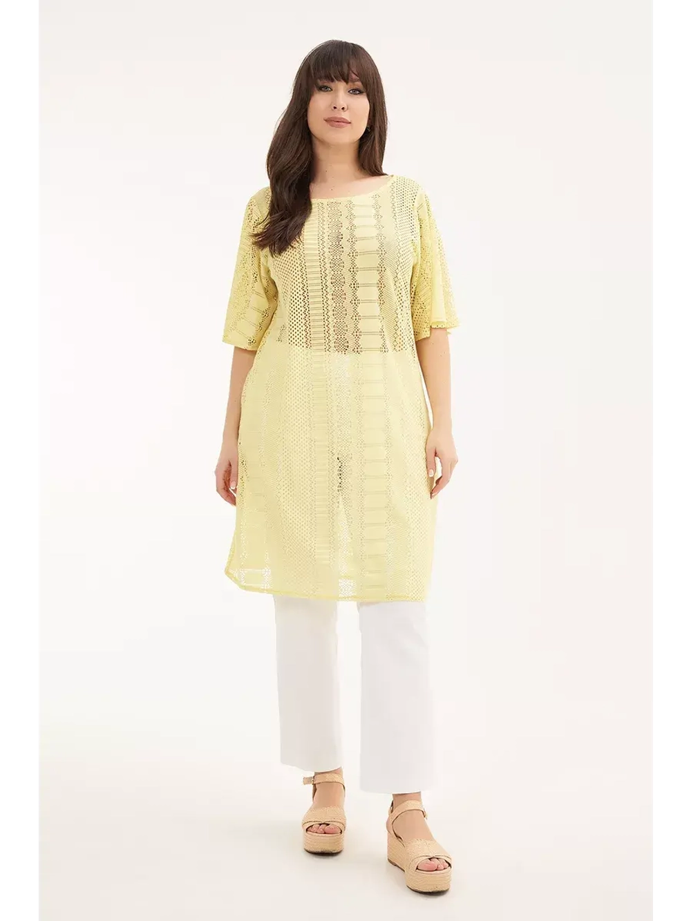 Платье туника пляжная накидка желтая