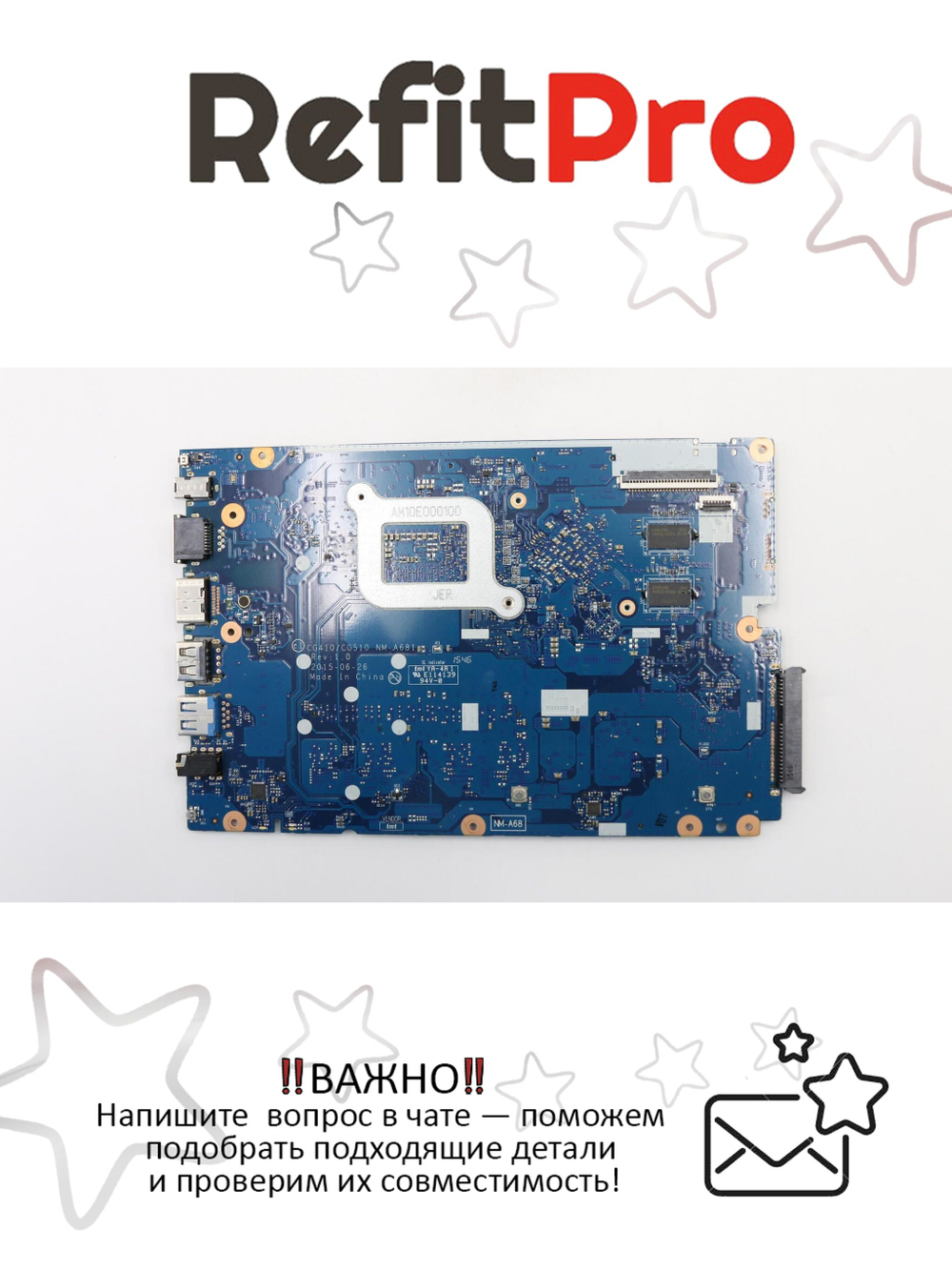 Материнская плата для ноутбука Lenovo ideapad 100-15IBD 80QQ I3-5005U N16VGM 1G NOK (5B20L16962), оригинал