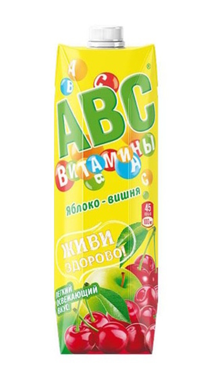 Нектар "АВС Витамины" Яблоко-вишня 1л. АВС