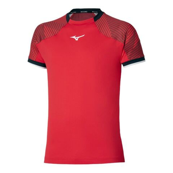 Мужская теннисная футболка Mizuno Stargazer Shadow Short-Sleeve - fiery red