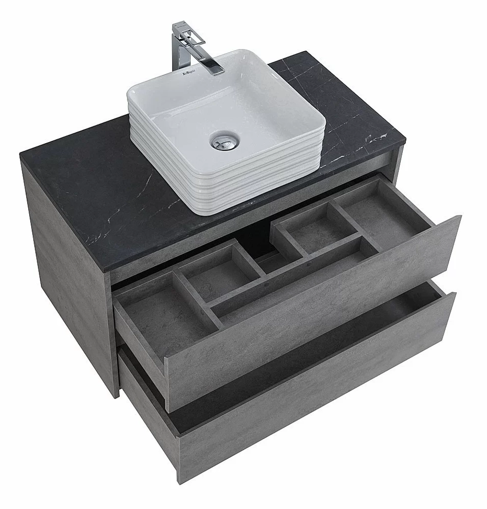 Тумба с раковиной и столешницей BelBagno KRAFT 90 Cemento Grigio