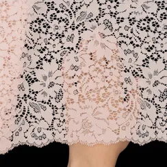Кружево эластичное персик светлый 22 см, Китай
