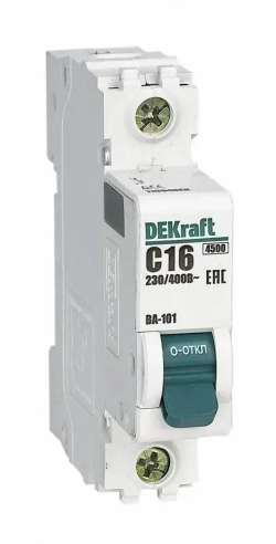 Авт. выкл. DEKraft 1Р 16А х-ка C ВА-101 4,5кА, 11054DEK