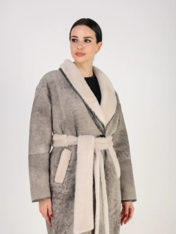 Дубленка зимняя натуральная длинная оверсайз