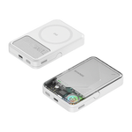 Внешний аккумулятор MagSafe с подставкой и активным охлаждением SHARGE ICEMAG 2 (Qi2) (10000 мА·ч) Беспроводная зарядка: Qi 15 Вт. Проводная зарядка: USB-C. Сертификация Qi2. Есть LED-индикация, RGB-подсветка, поддержка PD 3.0, QC 3.0, PPS, AFC, SCP и FCP