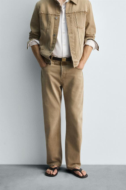 ZARA ДЖИНСЫ RELAXED FIT, РЫЖЕВАТО-КОРИЧНЕВЫЙ