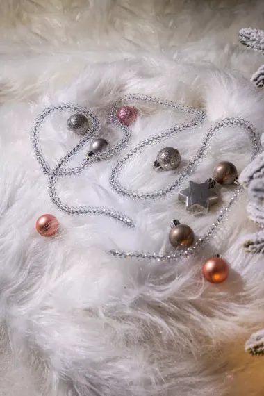 Мишура Бусинка д.15 мм., дл.2 м., серебро, КАЗ КОМ (Г-219/серебро)