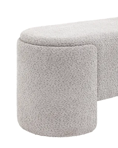 Банкетка Taks 115х41 см, светло-серое букле