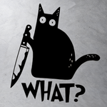 Виниловая наклейка на авто "Кот с ножом"
