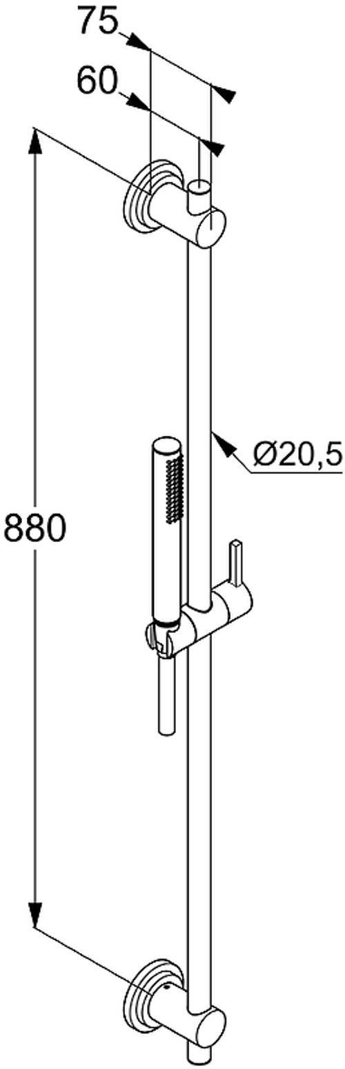 Душевой гарнитур Kludi Nova Fonte щланг 160 см., хром (2084005-25)