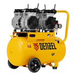 Компрессор безмасляный, малошумный DLS 2200/50, 2200 Вт, 2x1100, 50 л, 380 л/мин Denzel