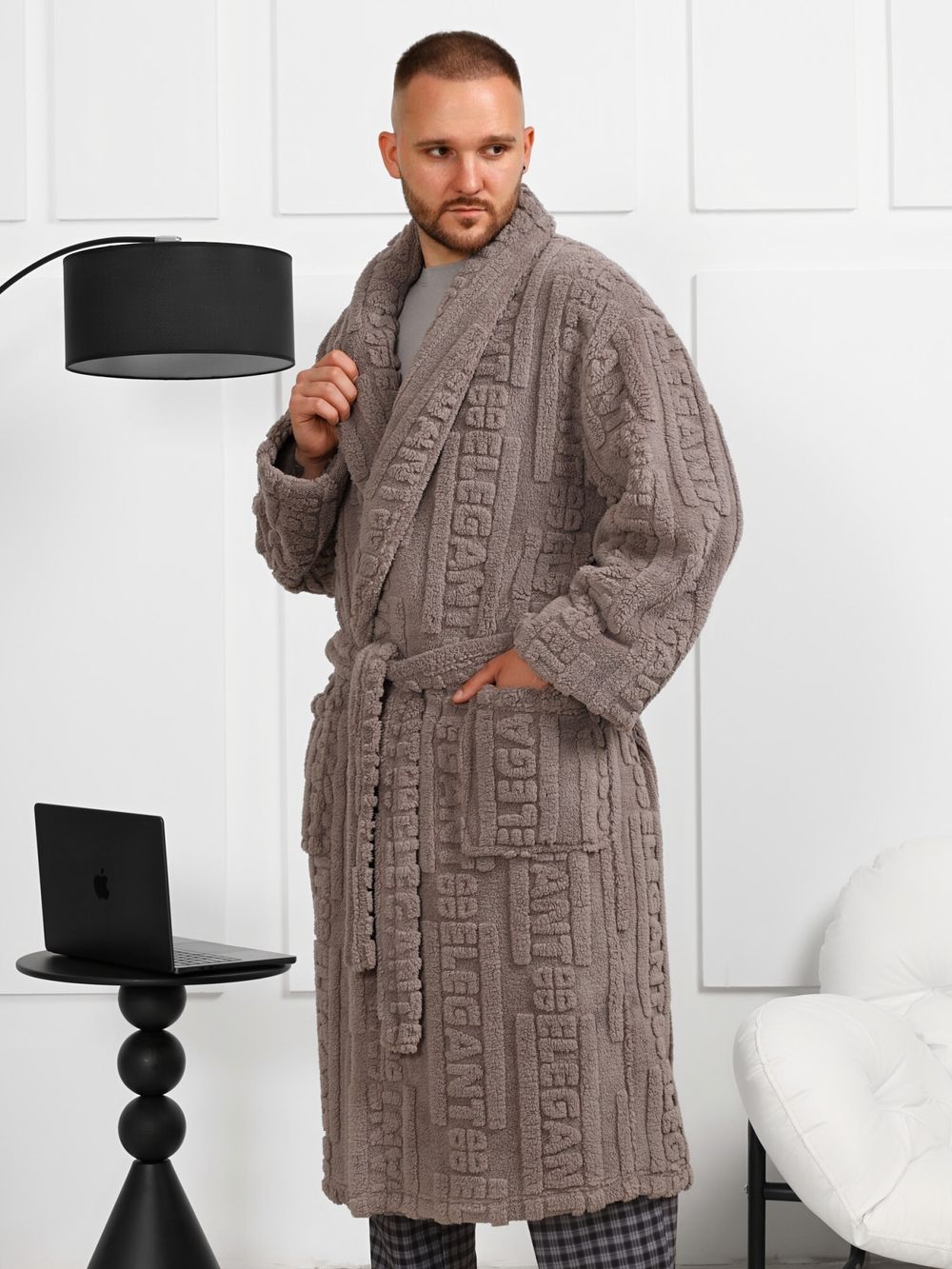 Халат мужской Идеал-3 Виотекс СЕРЫЙ