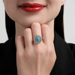 "Анды" кольцо в серебряном покрытии из коллекции "Самоцветы" от Jenavi