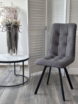 Стул ДАРЛИНГ 360 град. поворот. B28 Темно-серый, велюр / черный каркас, М-City