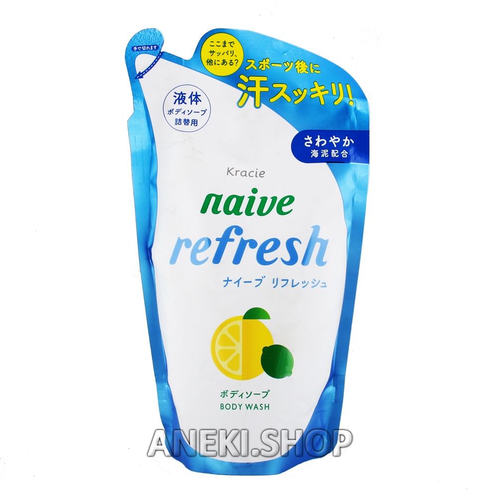 Мыло жидкое для тела с ароматом цитрусовых 380 мл Kracie Naive Refresh Body Wash (мягкая упаковка)