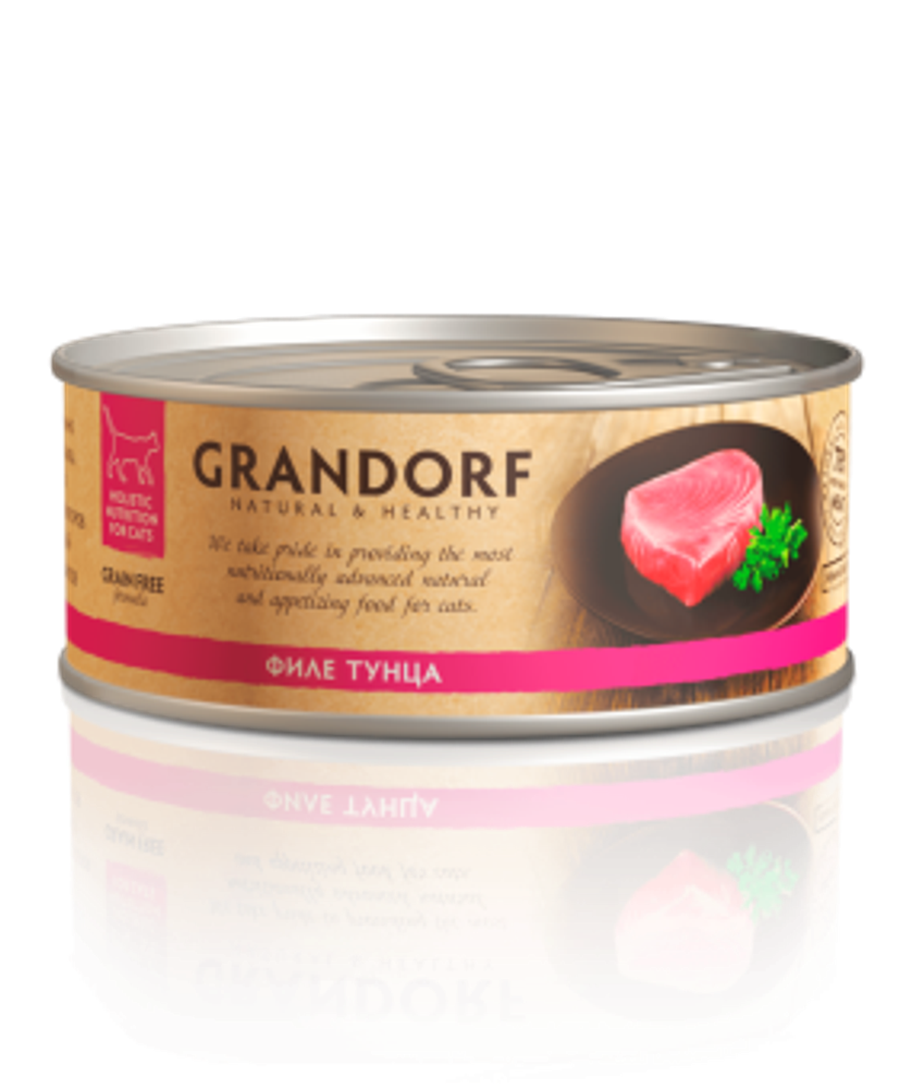 Grandorf 70г Влажный корм для кошек Tuna, беззерновой, филе тунца