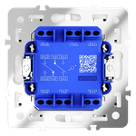 Проходной переключатель встраиваемый VOLTUM S70 двухклавишный 10А, (белый глянцевый)