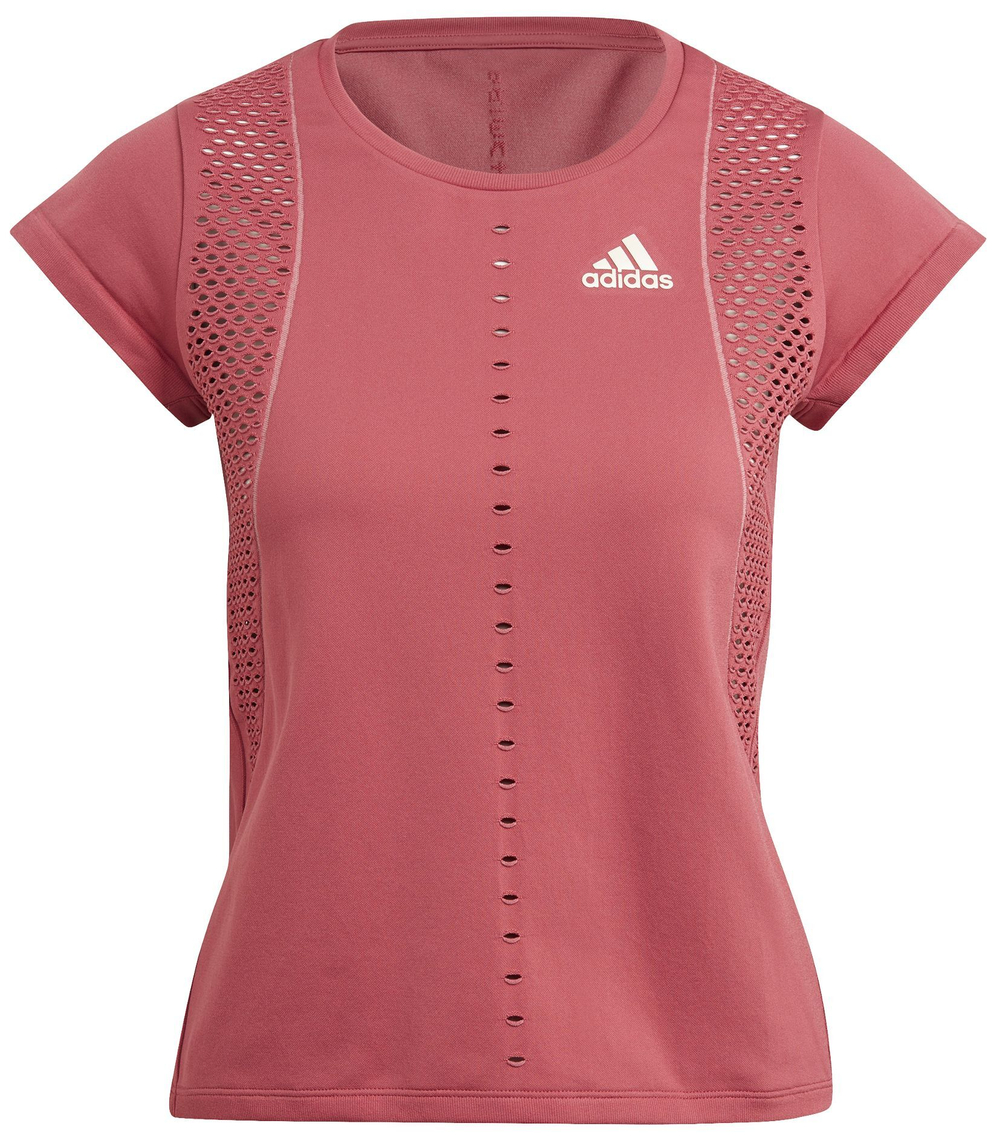 Женская футболка теннисная Adidas Primeknit Primeblue Tee W - wild pink